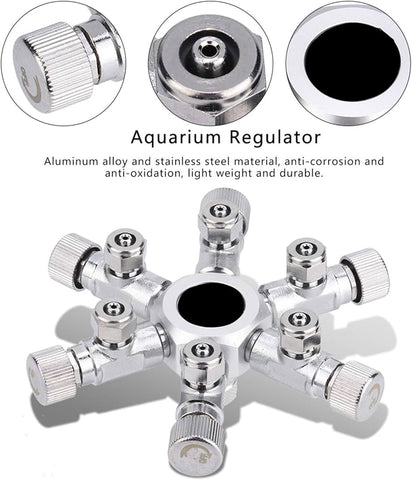 sflora- 6 Way CO2 Splitter with needle Valve